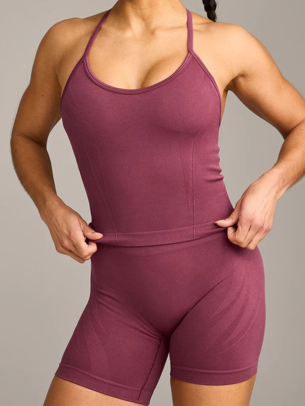ENHANCELIFT™ SEAMLESS STRAPPY RACER TANK TOP
